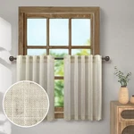 Pitalk Boho Kitchen Curtains 36" Small Window 2-PANEL Set Light Filtering Linen New. Price: $62.05.