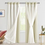 Hiasan Mix & Match Blackout Curtains W/ Sheer Overlay, Thermal Insulated New. Price: $88.77.