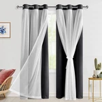 Hiasan Blackout Curtains With Sheer 84"L, Thermal Insulated New. Price: $64.01.