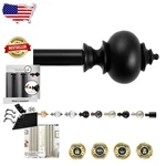 Adjustable Black Curtain Rod 3/4" Metal 66-120" Telescoping Window Drape New. Price: $51.14.