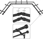 Mayrhyme Black Double Corner Window Curtain Rods Aluminum End Cap Finials Open. Price: $70.00.