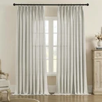 Maswond Faux Linen Pinch Pleated Curtains For Living Room, Extra Long New. Price: $94.79.
