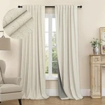 Burlap Colored Blackout Curtain 84 Inch Length 2 Panel Faux Linen Modern Farm... New. Price: $73.76.