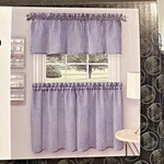 Achim Home Furnishings Richmond Window Curtain Tier Panel & Valance Blue White New. Price: $9.89.
