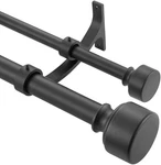 Matte Black Double Curtain Rods 72-144 Inches, Adjustable Window With New. Price: $72.49.