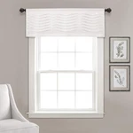 Lush Decor Wave Texture Valance Ruffle Fold Window Kitchen Curtain 18X52 - White Open. Price: $13.99.