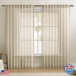 Dreaming Casa Taupe Sheer Curtains 84 Inches Long Rod Pocket Back Tab Light New. Price: $54.38.