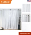 Nicole Miller Faux Linen Light Filtering Curtain Panels 54X108 - Winter Elegance New. Price: $27.14.