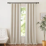 Nicetown Natural Beige Linen 100% Blackout Dual Rod Pocket Curtains 120" Leng... New. Price: $96.61.