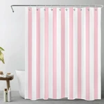 Lb Pink And White Striped Fabric Shower Curtain 60"W X 72"L (pack Of 1), New. Price: $19.94.
