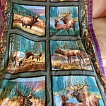 Hand Sewn Curtain 44"W X 66"L Mountain Skywild Wings Elk Fabric Hang W/rod Used. Price: $21.99.