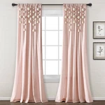 95"X52" Boho Pom Tassel Linen Window Curtain Panels Blush - New. Price: $25.99.