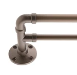 5/8" Pipe Double Curtain Rod Set 26 To 48 Inches Dark Bron New. Price: $33.00.