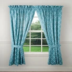 Curtain Trellis 2-PANELS Window Tailored Pair 82"X63" Teal New. Price: $49.39.