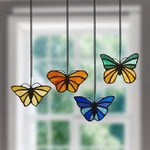 River Of Goods Lovely Butterflies Stained Glass Window Panel Set New. Price: $26.99.