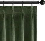 Miulee Olive Green Velvet Curtains 96 Inches Long, Pinch Pleated Blackout Drapes New. Price: $71.79.