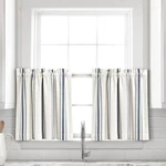 Lush Decor Farmhouse Navy Stripe Yarn Dyed Kitchen Tiers Window Curtain 58X25" New. Price: $29.95.
