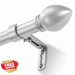 Llpjs Satin Silver Curtain Rod 1" Diameter 16"-92" Adjustable Window New. Price: $27.99.