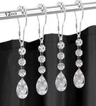 Shower Curtain Hooks Rings For Bathroom, 12PCS Gemstone Crystal Bead Water Drop New. Price: $23.95.