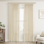 Aersas Beige Pinch Pleated Linen Curtains 40"W X 84"L (pack Of 2), New. Price: $76.90.