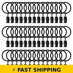 42 Pack Curtain Rings With Clips For 1" Drapery Rods - Black New. Price: $21.99.