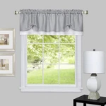 Soft Window Darcy Curtain Valance, Grey & White - 58 Inch Width, 14 Length, New. Price: $29.99.