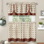 Achim Light Filtering Printed Tier & Valance Window Curtain Set - 58 Inch Width, New. Price: $33.68.