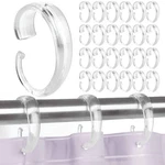 24 Pc Heavy Duty Plastic Shower Curtain Rings Clear Hooks Type Shaped Rod Bath New. Price: $11.99.
