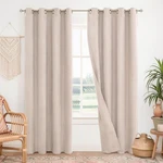 Bgment 100% Blackout Curtains For Bedroom 84 Inch Long - Burlap Color Linen Text New. Price: $25.00.