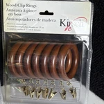 Kirsch Curtain Rings Wood Clip Pole Package Of 7 Fits 1 - 3/8 Rod 2 New Sealed. Price: $14.99.