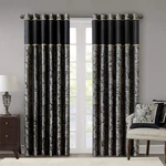 Madision Park Aubrey 2-PACK Faux Silk Paisley Rod Pocket Curtains, Black 50X95 New. Price: $116.99.