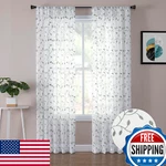 Tollpiz Leaves Sheer Sage Green Leaf Embroidery Bedroom Rod Poc New. Price: $58.88.