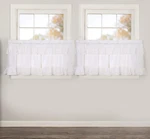 Vhc Brands Tier White Muslin Ruffled Bleached Cotton Kitchen Window Curtains Used. Price: $17.83.