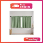 Koufall Sage Green Small Curtains For Bathroom Windows Rod Pocket Storage Under New. Price: $29.28.