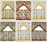 3 Pc Kitchen Curtain Swag Set, Fruit Floral Rooster Printed Design Window Panels New. Price: $16.99.