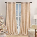 Gisewood Lux Cream Crushed Velvet Curtains 2 Panel Set - 84 Inches Long Room Dar New. Price: $60.32.