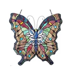 Stained Glass Chloe Lighting Butterfly Window Panel 20 X 21 Handcrafted Art New. Price: $107.39.