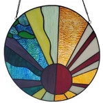 River Of Goods Stained Glass Window Panel Multi-colored Earth Elements Hand Cut New. Price: $65.63.