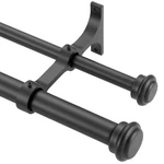Yun Nephele Matte Black Double Curtain Rods 72-144 Drapery End Cap New. Price: $84.47.