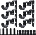 Double Curtain Rod Bracket 6 Pack Metal Holders For Wall Black New. Price: $20.41.