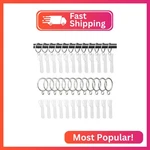 Gasrons 1.25 Inch Curtain Rings With Hooks, 24 Pack Silver Metal Drapery New. Price: $14.20.