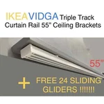 Ikea Vidga Triple Track Curtain Rail 55 Ceiling Brackets + Sliding Glider New. Price: $64.20.