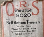 Qrs Player Piano Word Roll 8020 Bell Bottom Trousers Novelty Song 1944. Price: $7.50.