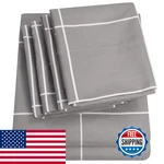 Sweet Home Collection Queen Sheets Window Pane Gray - 6 Piece 1500 Supreme New. Price: $37.24.