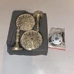 Elecharm 1PAIR French Retro Relief Metal Medallion Curtain Wall Hooks Open. Price: $16.00.