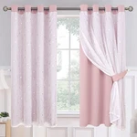 Bgment Pink Darkening Curtains With Sheer Overlay For Bedroom, Mix And M... New. Price: $57.22.