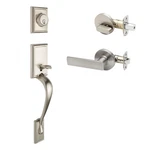 Copper Creek FZ2610XRL-SS-RND Craftsman Front Entrance Handleset Satin New. Price: $103.79.
