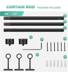 Curtain Rods For Windows 66 To 120, Inch Industrial Rod, Black Rustic Open. Price: $25.69.