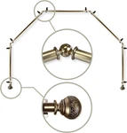 13/16" Nathan 5-SIDED Bay Window Curtain Rod Antique Brass New. Price: $218.99.