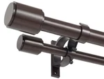 Double Curtain Rods For Windows 72-144", Drapery Bronze Win... New. Price: $64.59.